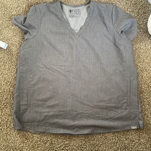 Maternity Gray V-Neck Short-Sleeve Shirt